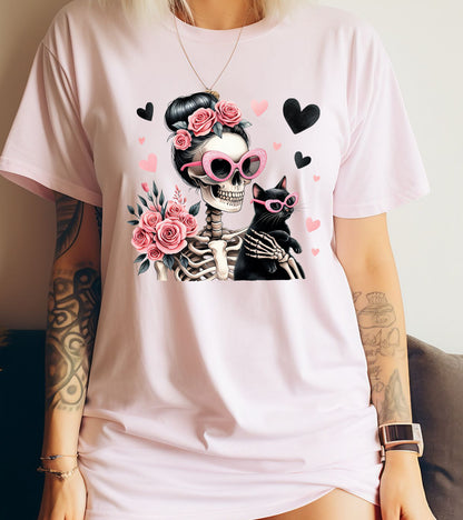 Valentines Day Skeletons Cat Mom