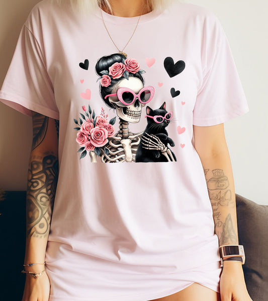 Valentines Day Skeletons Cat Mom