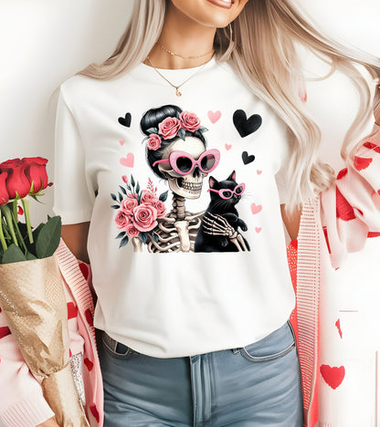 Valentines Day Skeletons Cat Mom