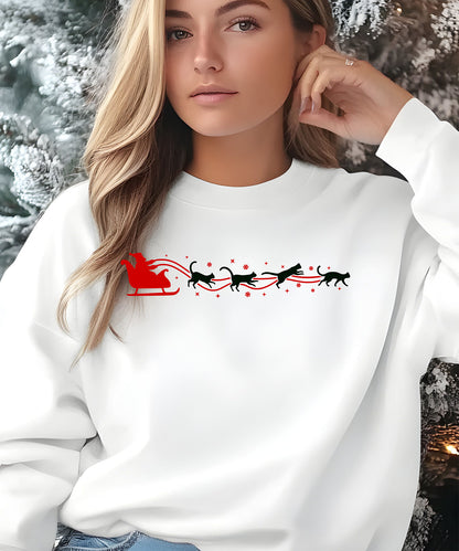 Santa's Sleigh Cats Sweatshirt