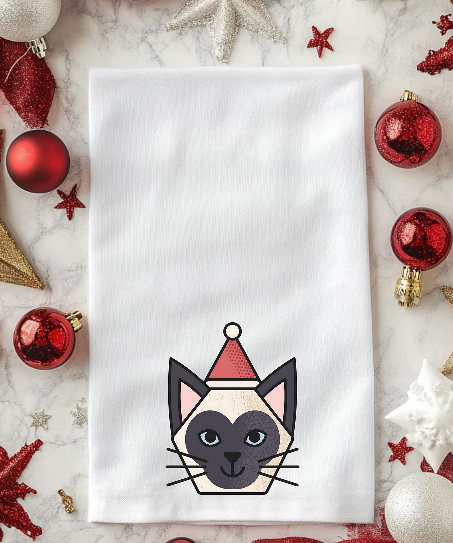 Merry Catmas Flour Sack Hand Towels