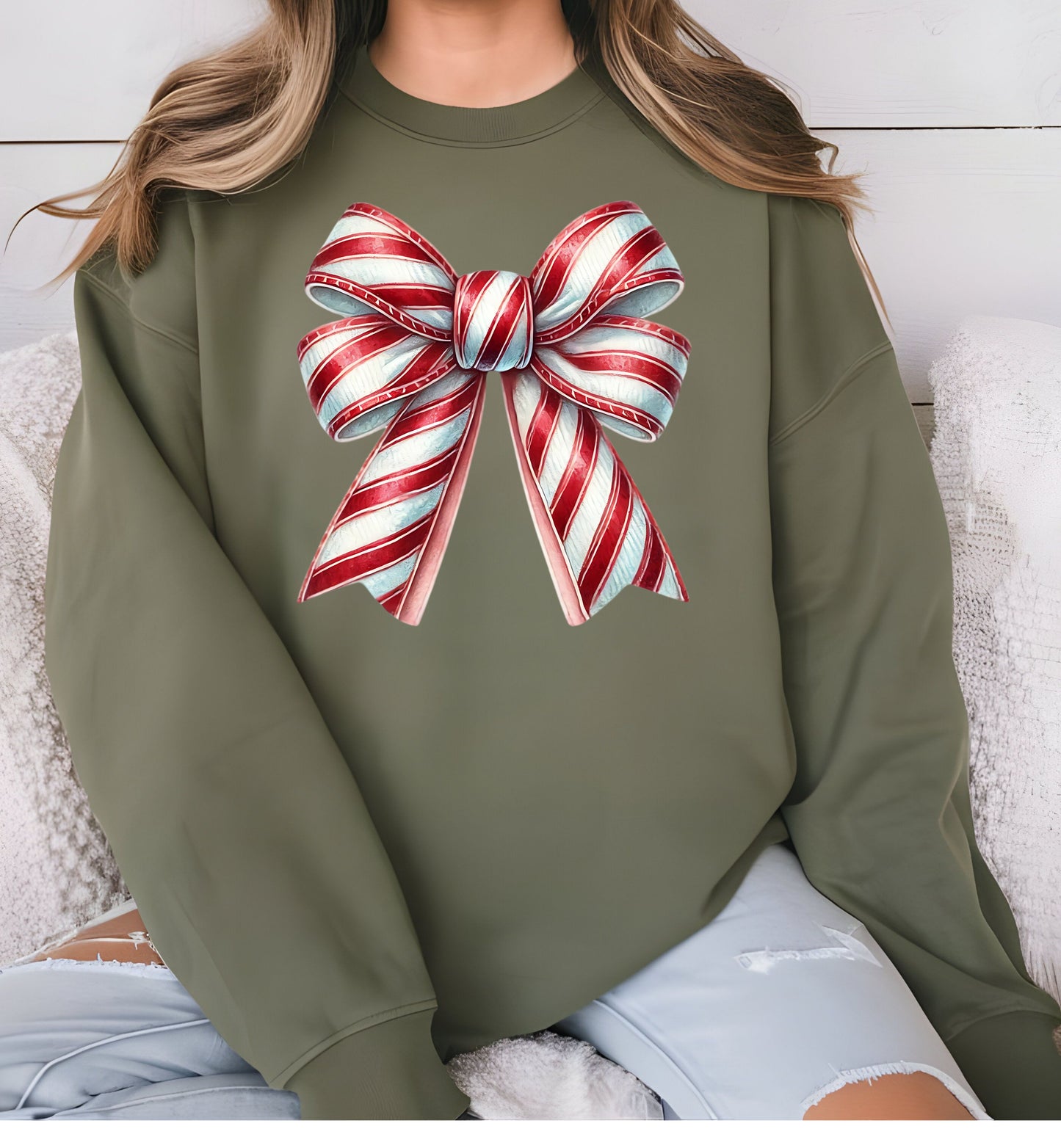 Christmas Candy Cane Bow