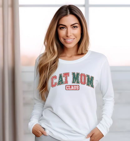 Christmas Cat mom Clause Sweatshirt