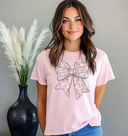 Easter Bunny Coquette Bow Tee