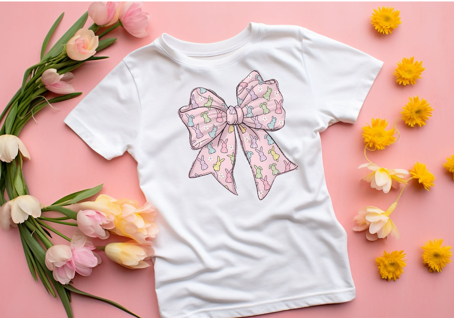 Easter Bunny Coquette Bow Tee