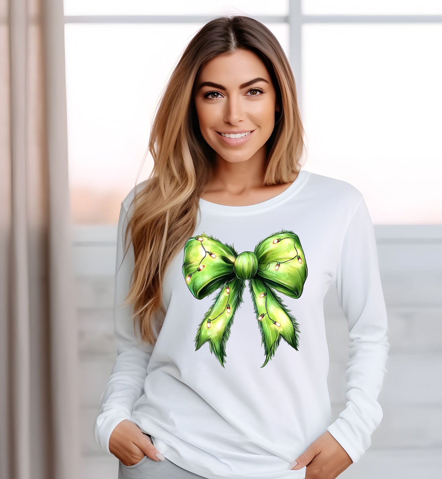 Christmas Grinch Bow sweatshirt