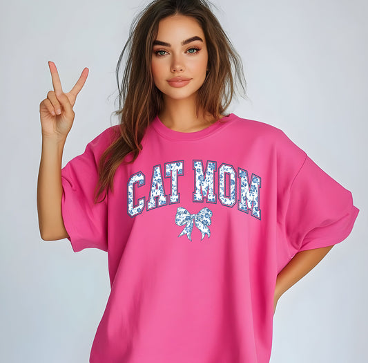 Floral Cat Mom Tee