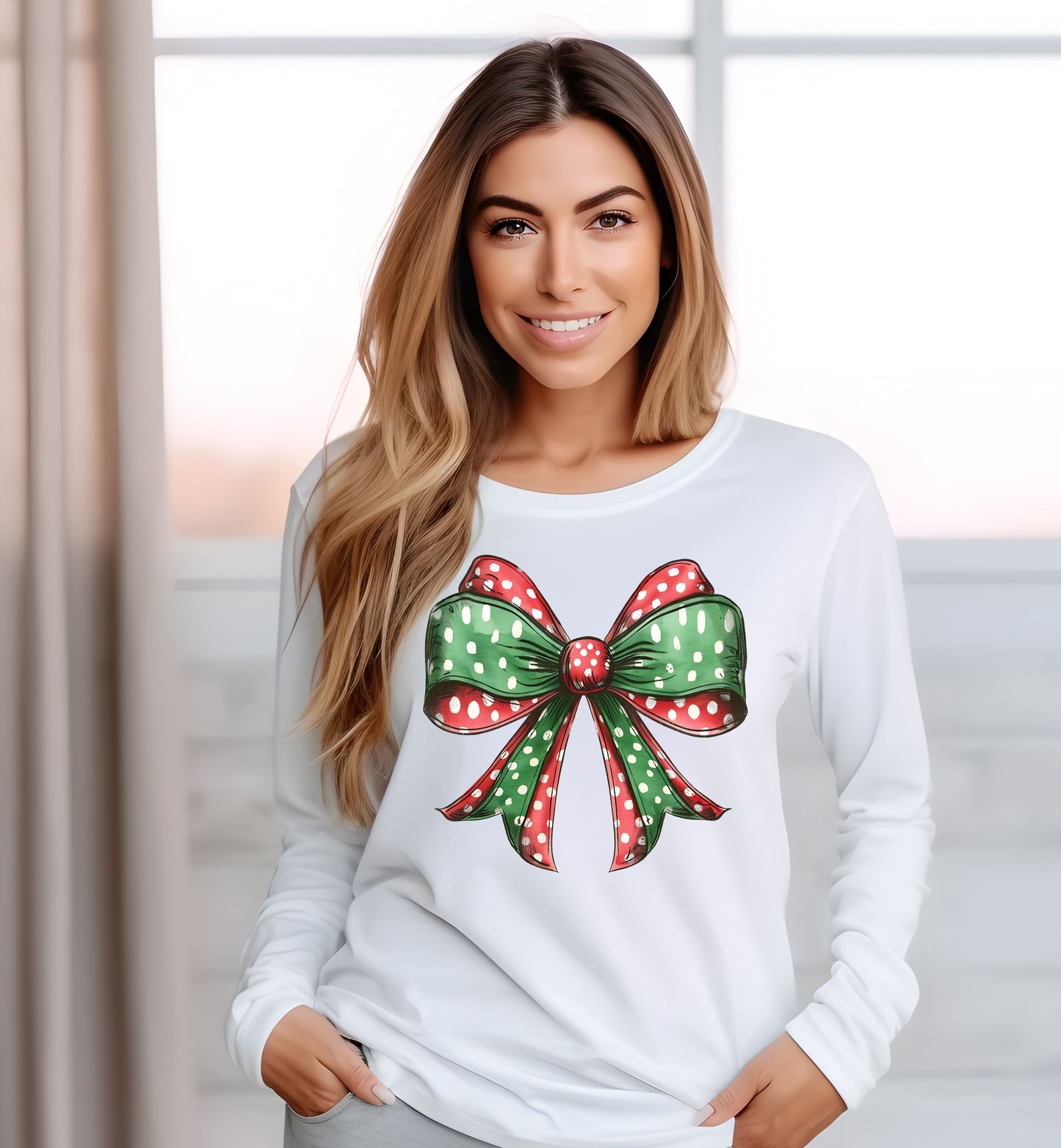 Christmas Polka Dot Bow sweatshirt