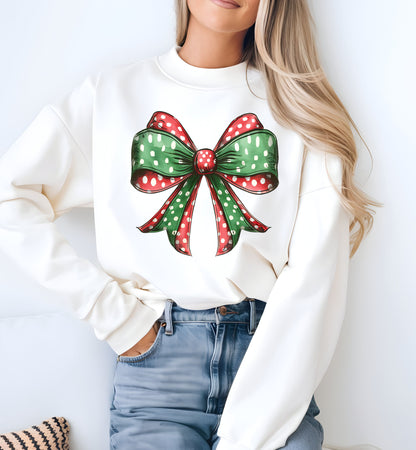 Christmas Polka Dot Bow sweatshirt