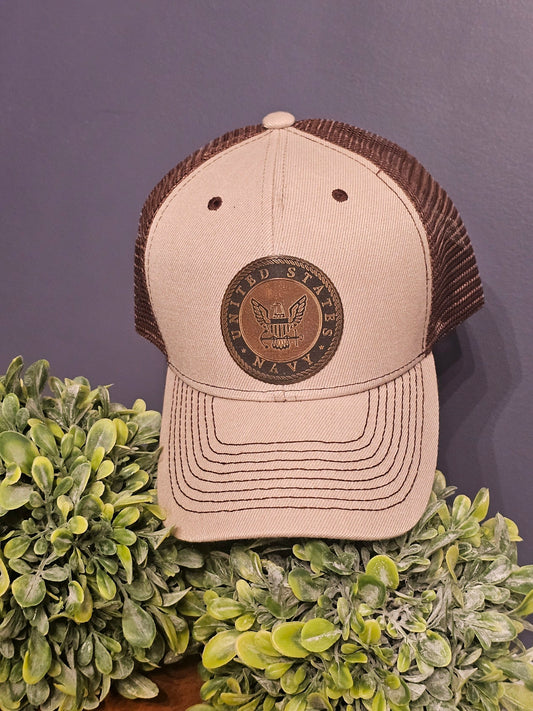 Hat US Navy Leatherette engraved hat