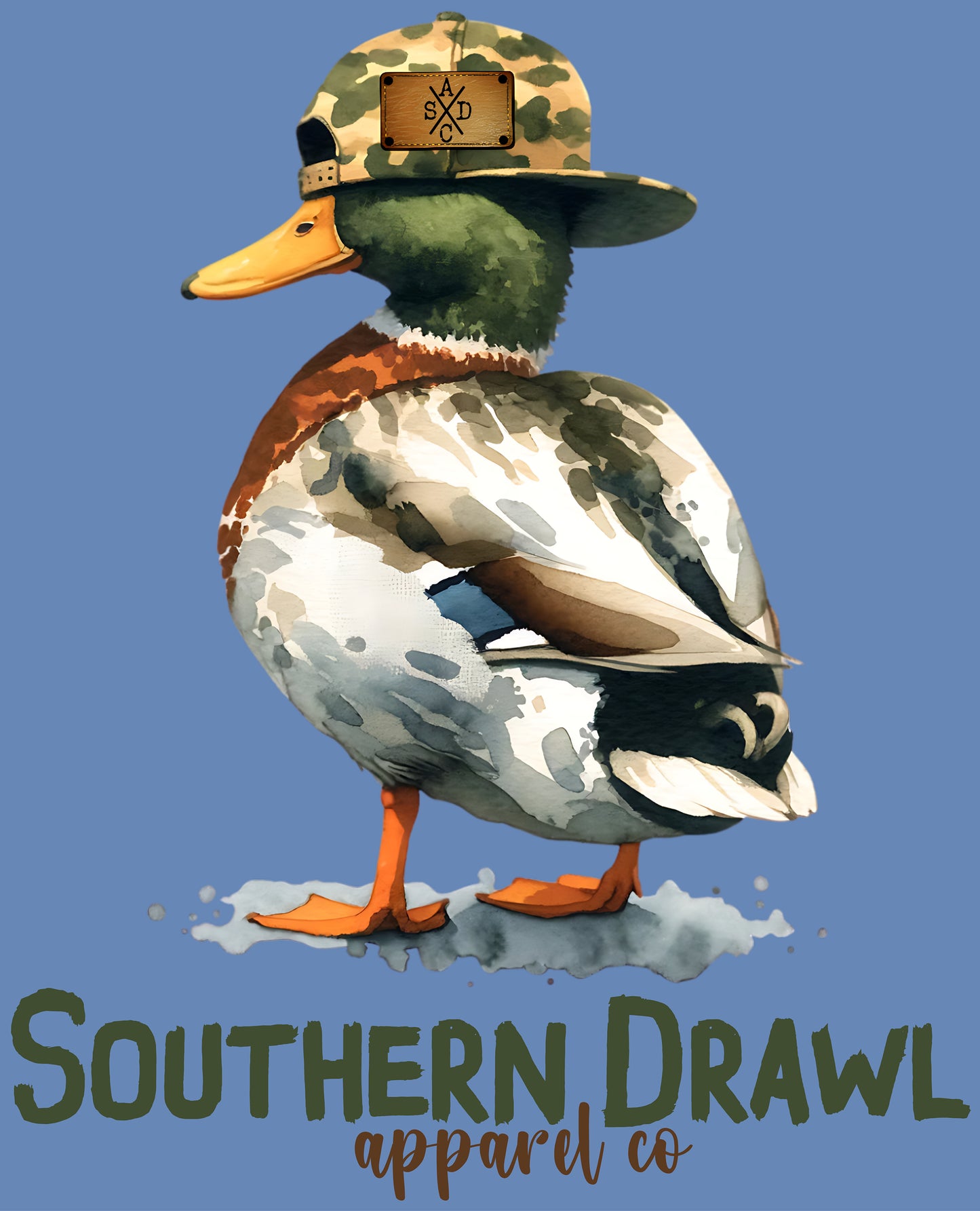 SD Duck wearing backwards hat