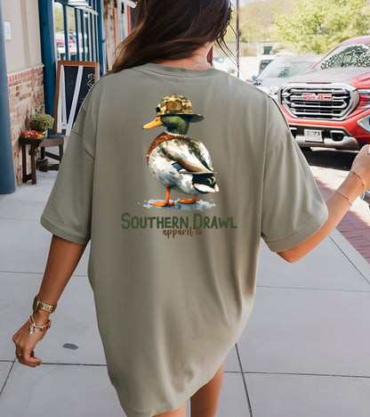 SD Duck wearing backwards hat