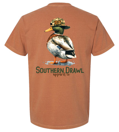 SD Duck wearing backwards hat