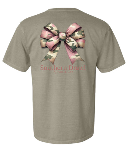 SD Pink Camo Bow  T shirt