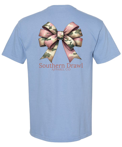 SD Pink Camo Bow  T shirt