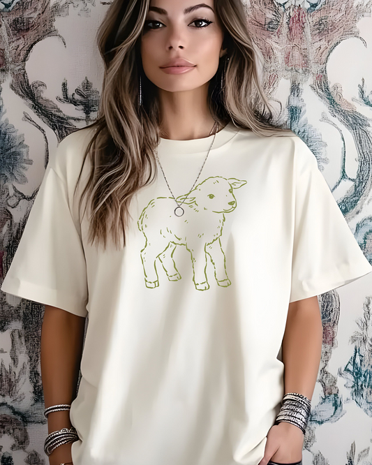 Minimalist Easter Lamb Comfort Colors Tee