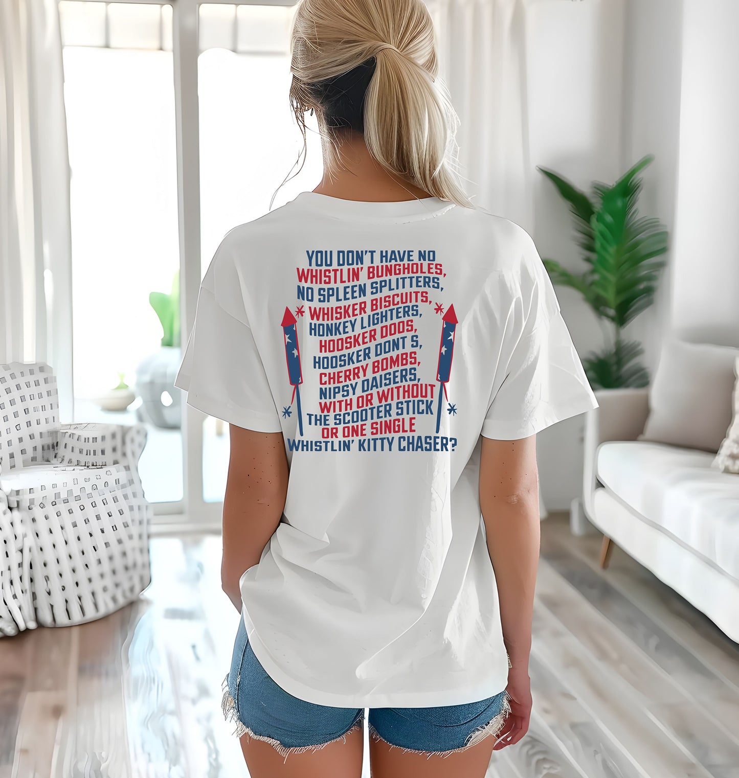 Whistlin' Kitty Chaser 4th of July Tee